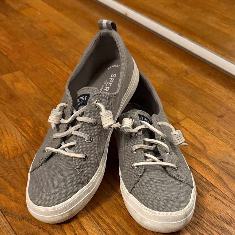 Sperry Women's Gray Canvas Slip-On Lace Sneakers